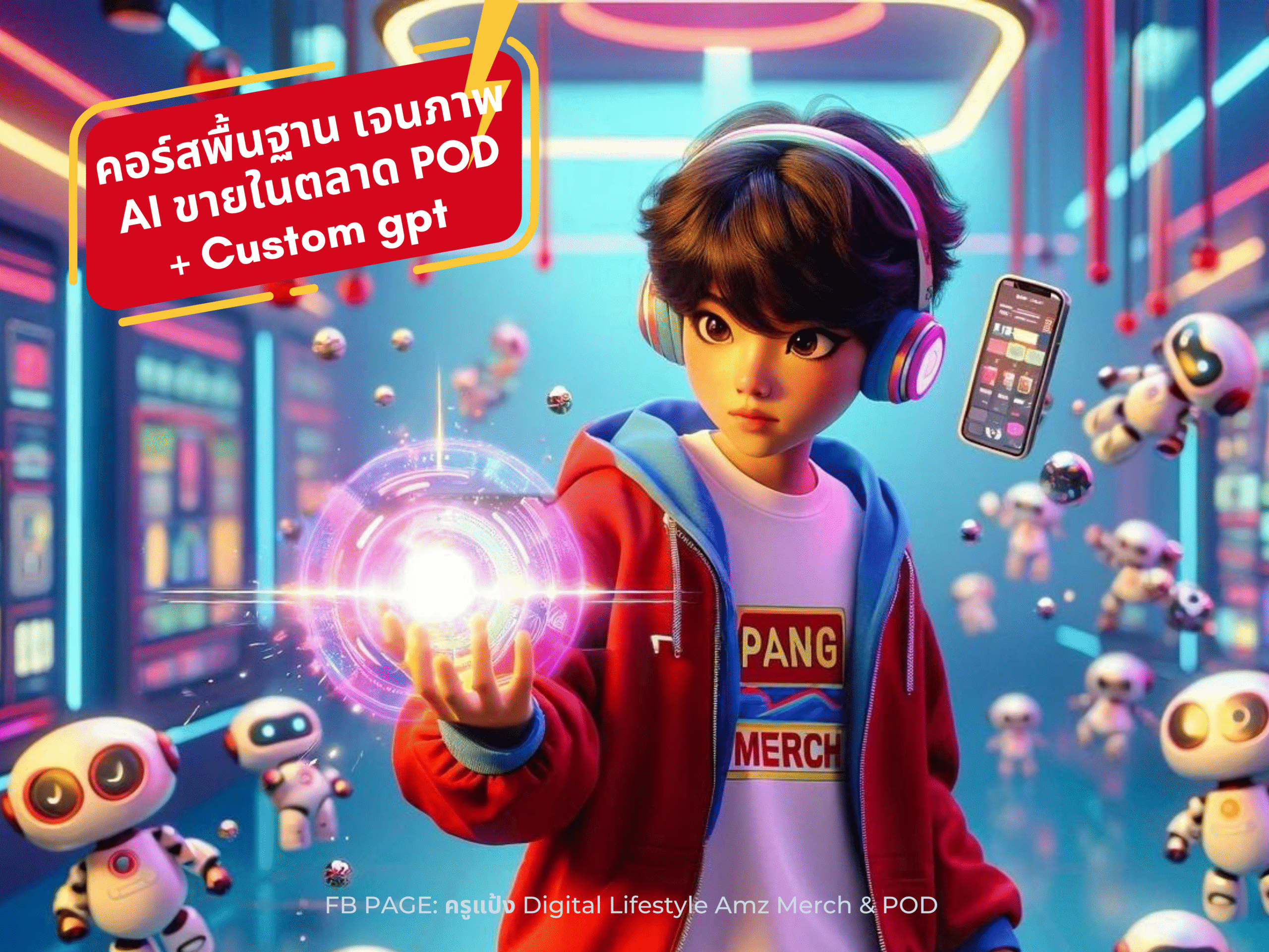 คอร์สเจนภาพ AI ขายในตลาด POD